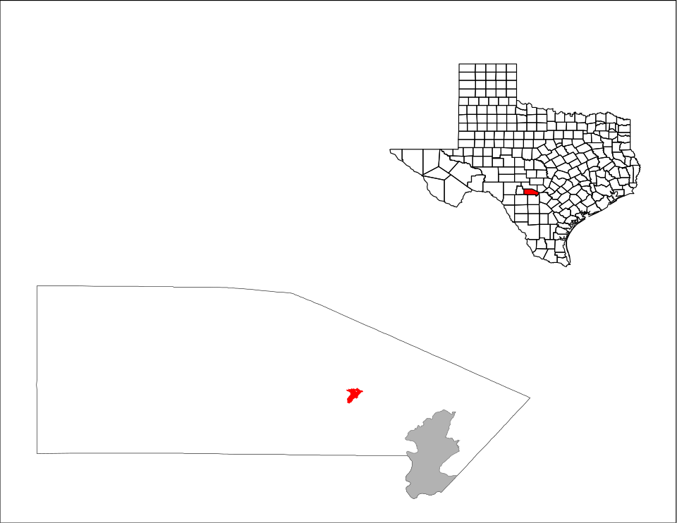 Locator map of Bandera