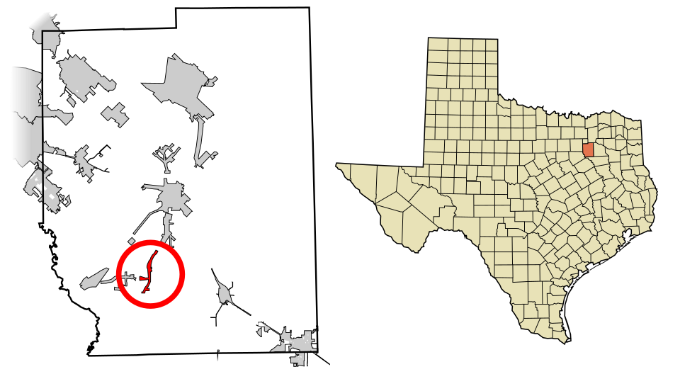 Locator map of Grays Prairie