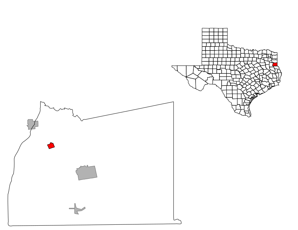 Locator map of Beckville