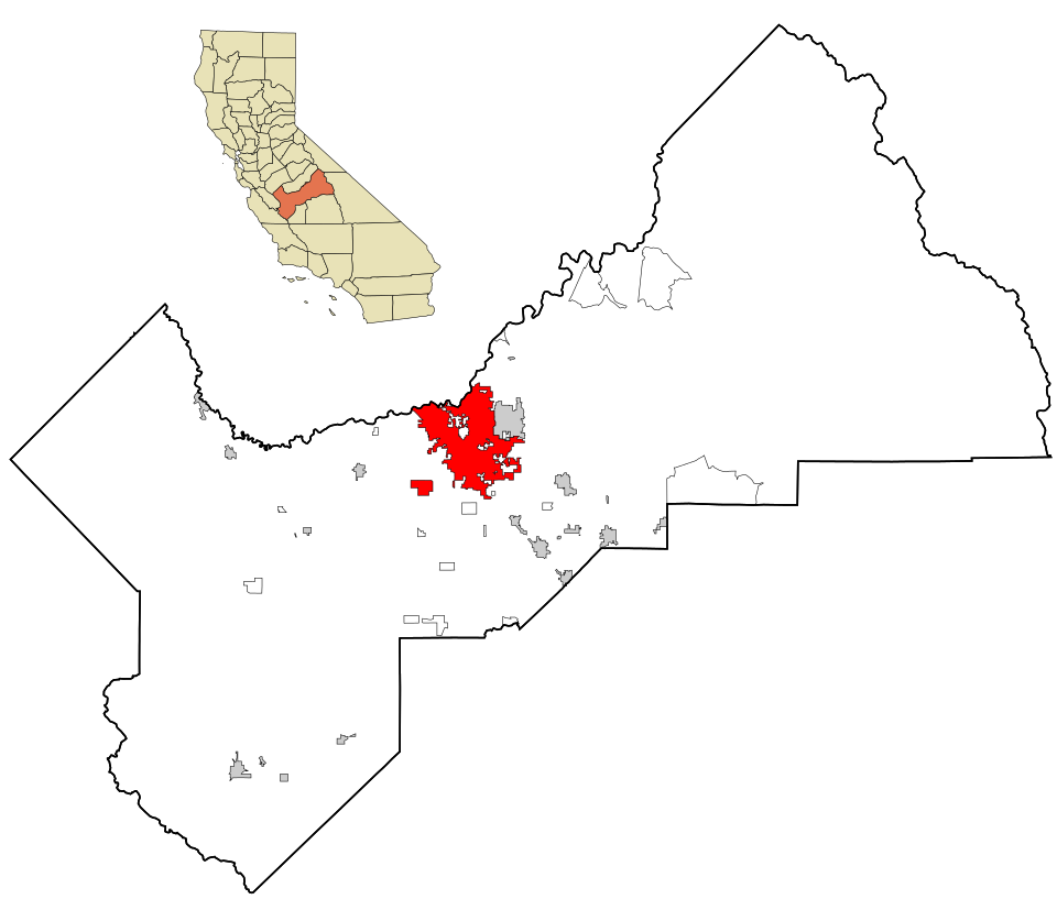 Locator map of Fresno