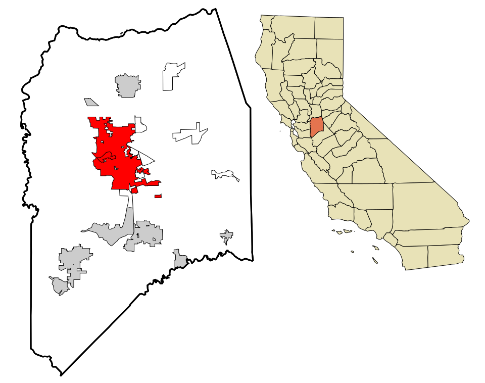 Locator map of Stockton