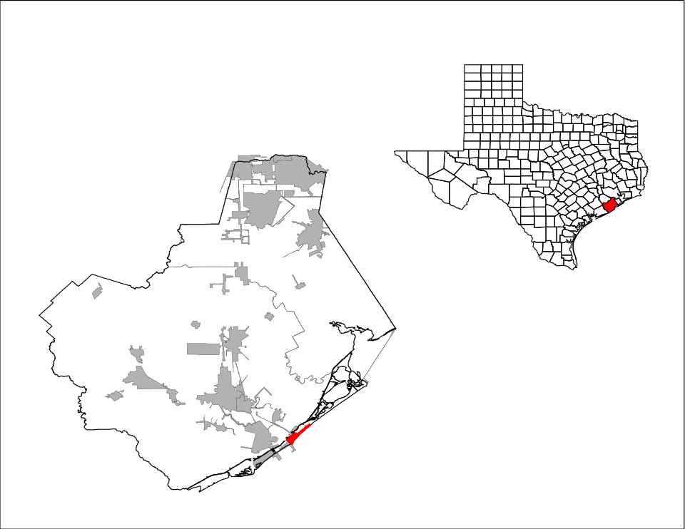Locator map of Surfside Beach