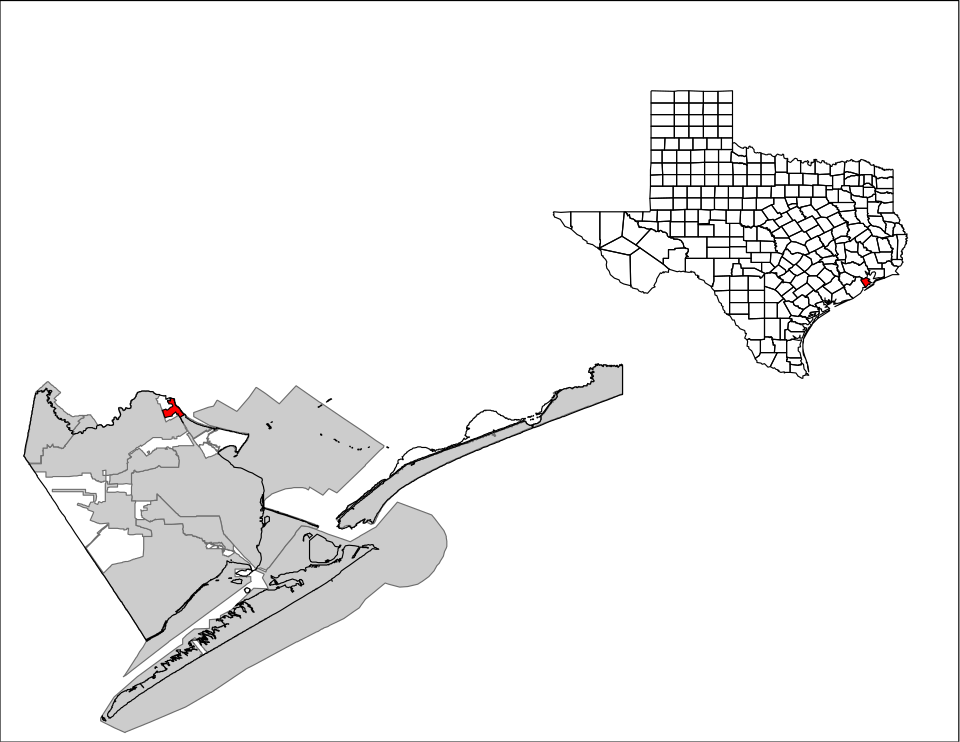 Locator map of Kemah