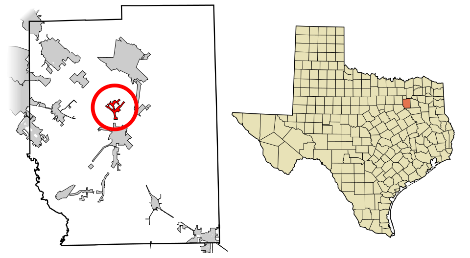 Locator map of Post Oak Bend