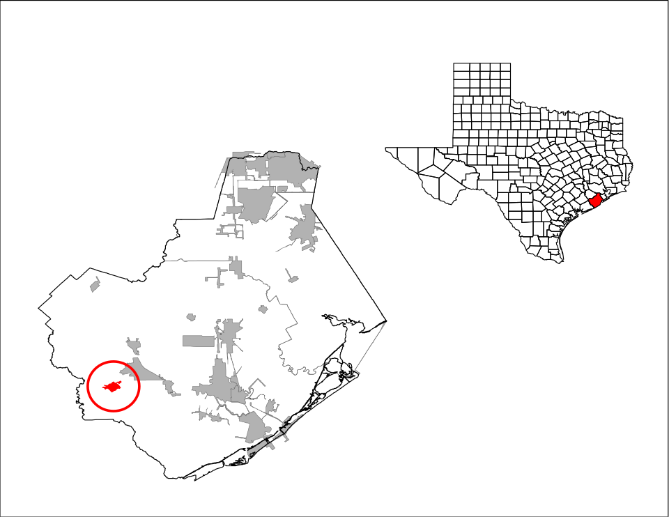 Locator map of Sweeny