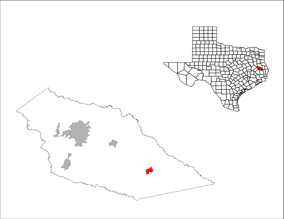 Locator map of Zavalla