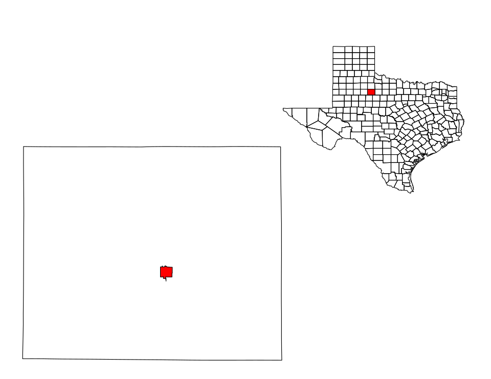 Locator map of Aspermont