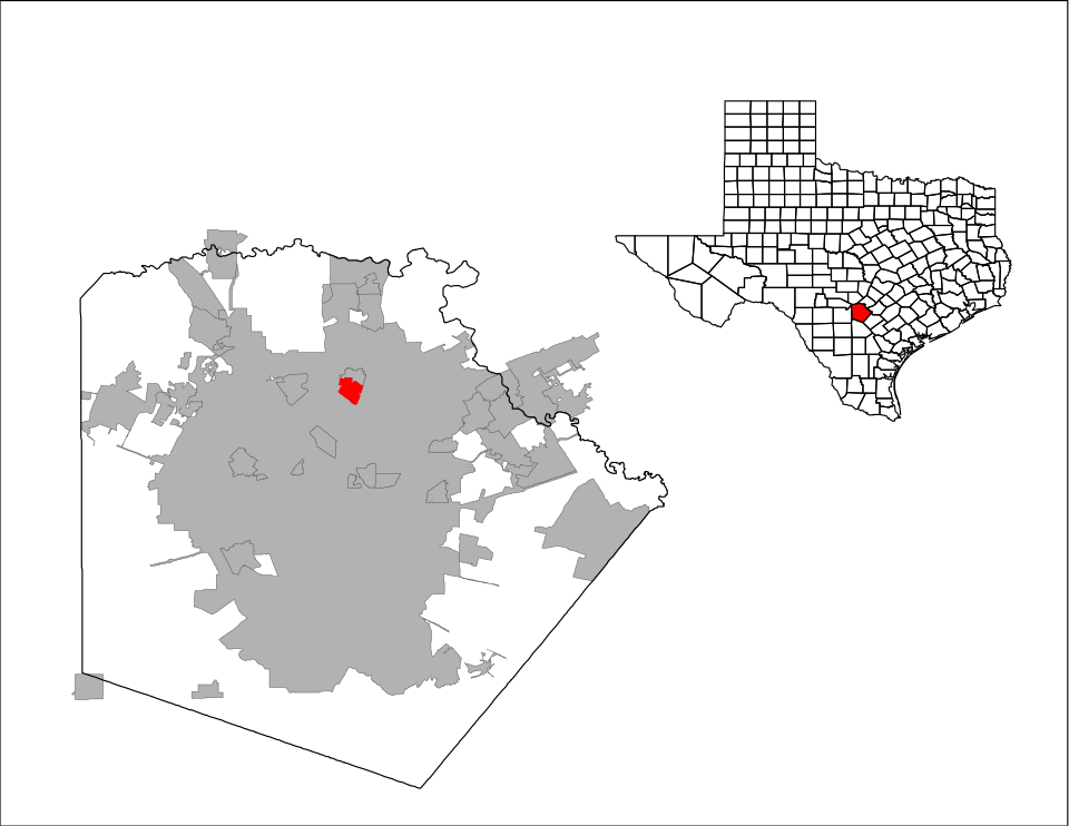 Locator map of Hill Country