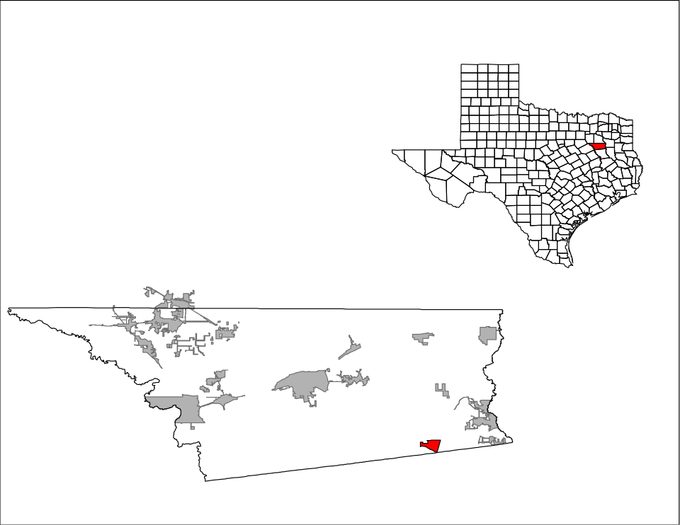 Locator map of Poynor