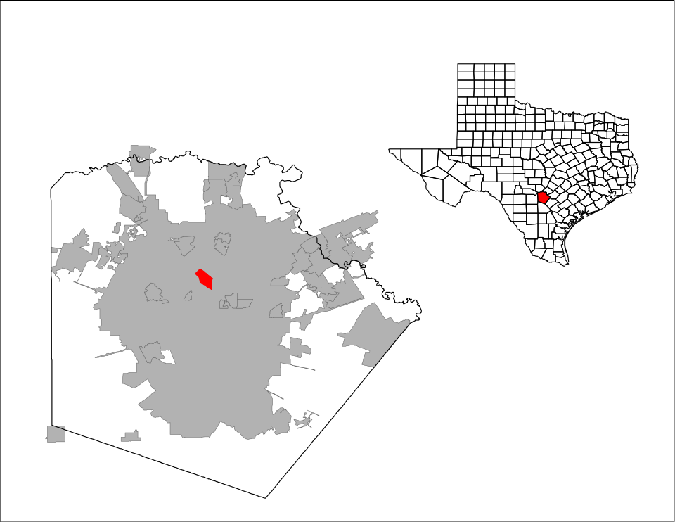 Locator map of Castle Hills