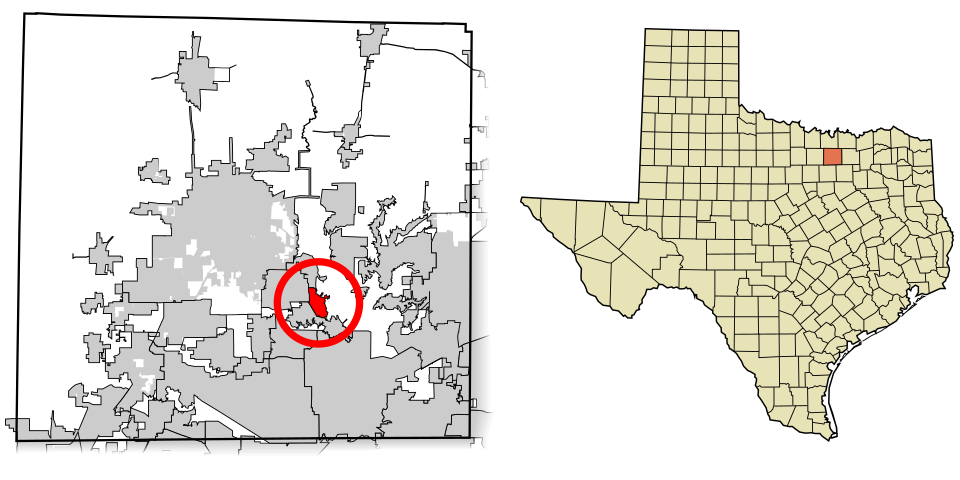 Locator map of Lake Dallas