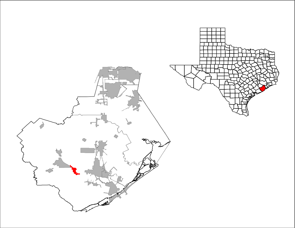 Locator map of Brazoria