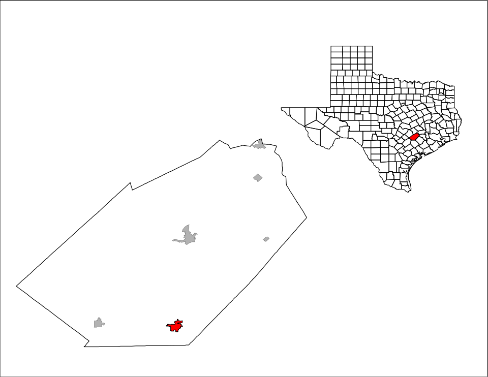 Locator map of Schulenburg