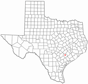 Locator map of Hallettsville