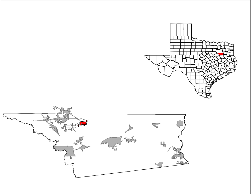 Locator map of Eustace