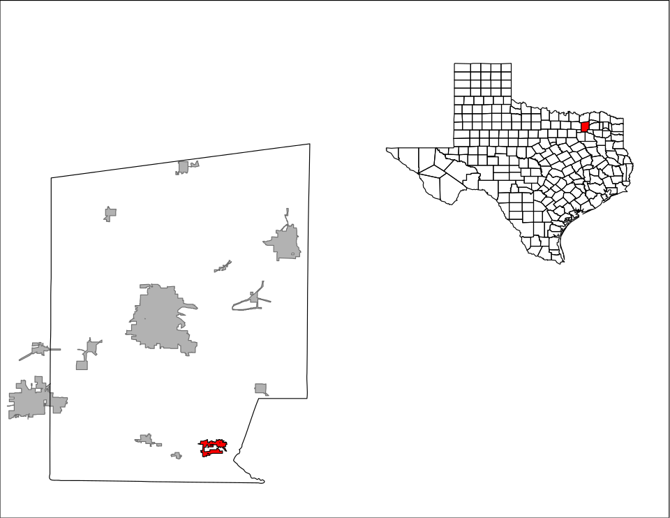Locator map of West Tawakoni