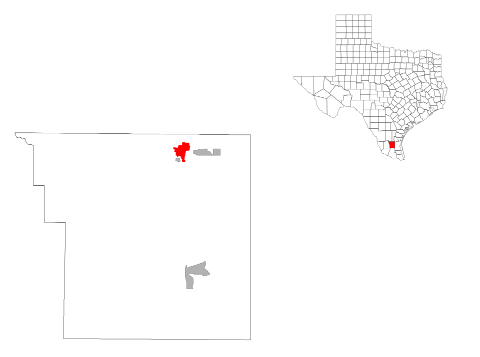Locator map of Falfurrias