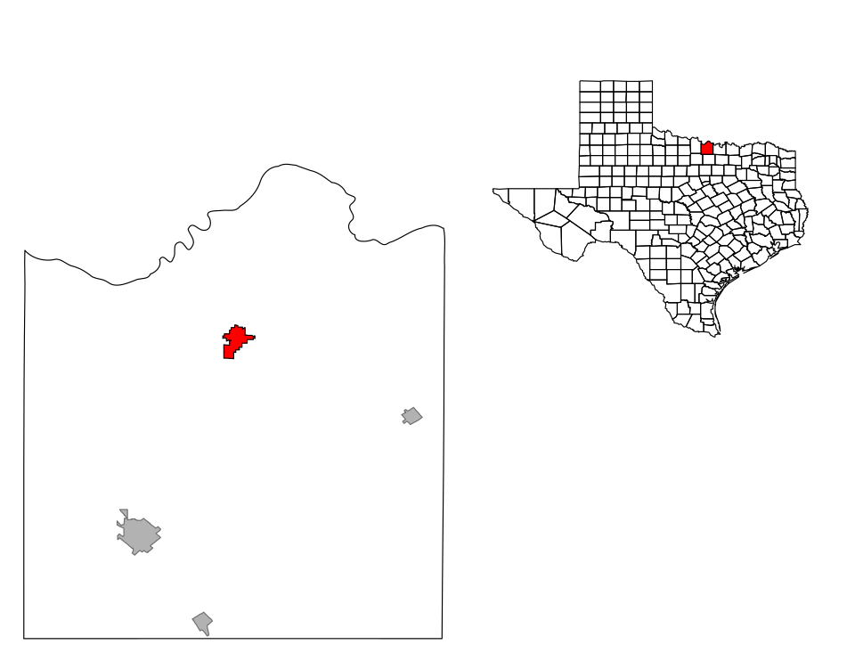 Locator map of Nocona