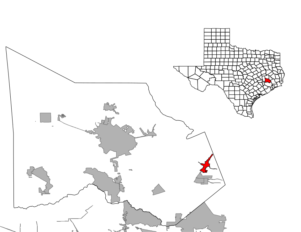 Locator map of Splendora