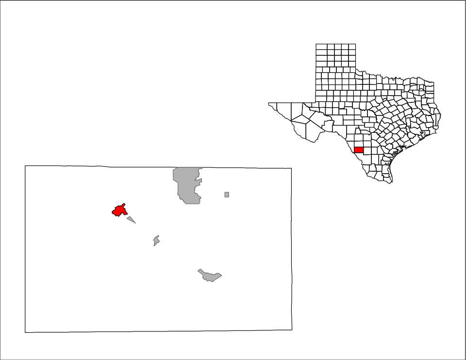 Locator map of Carrizo Springs