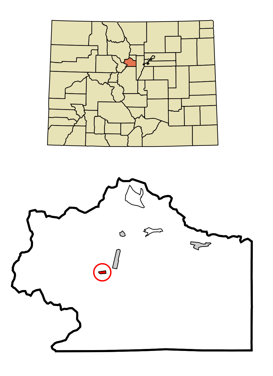 Locator map of Silver Plume