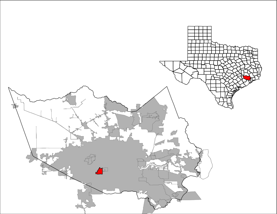 Locator map of Bellaire