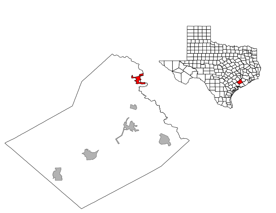 Locator map of East Bernard