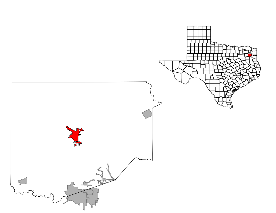 Locator map of Gilmer