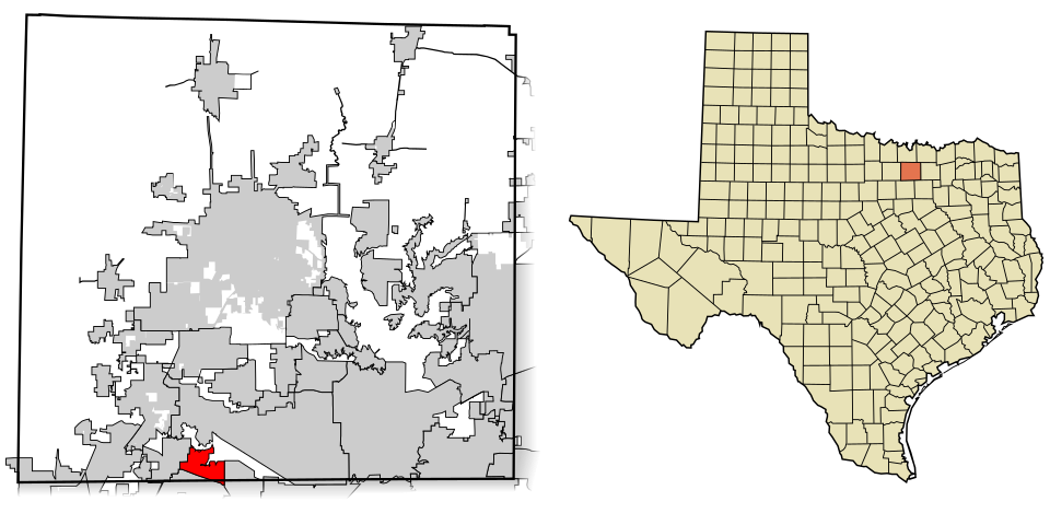 Locator map of Trophy Club