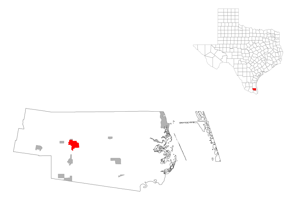 Locator map of Raymondville