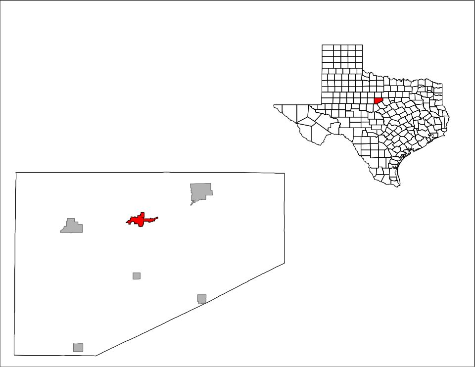 Locator map of Eastland