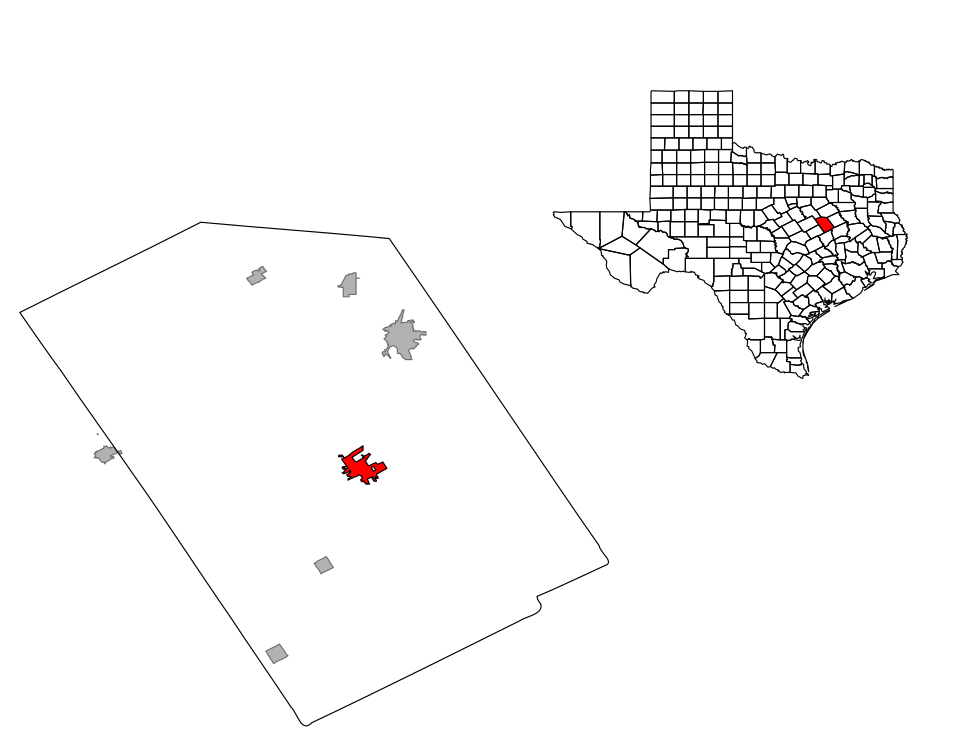 Locator map of Groesbeck