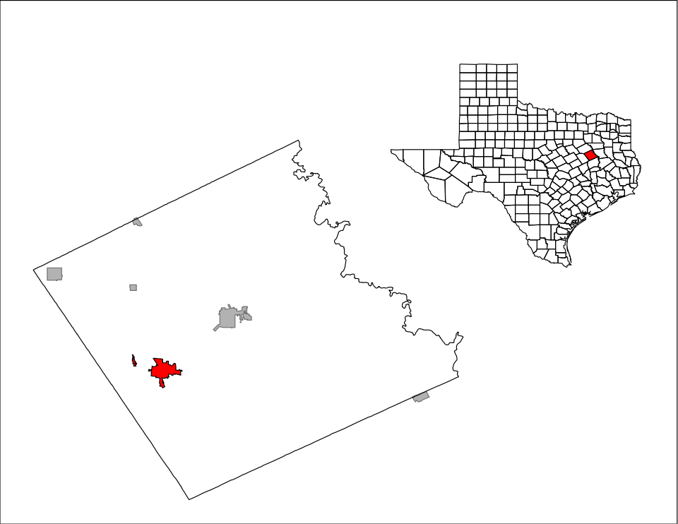 Locator map of Teague