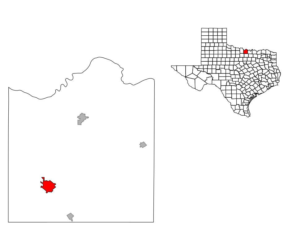 Locator map of Bowie