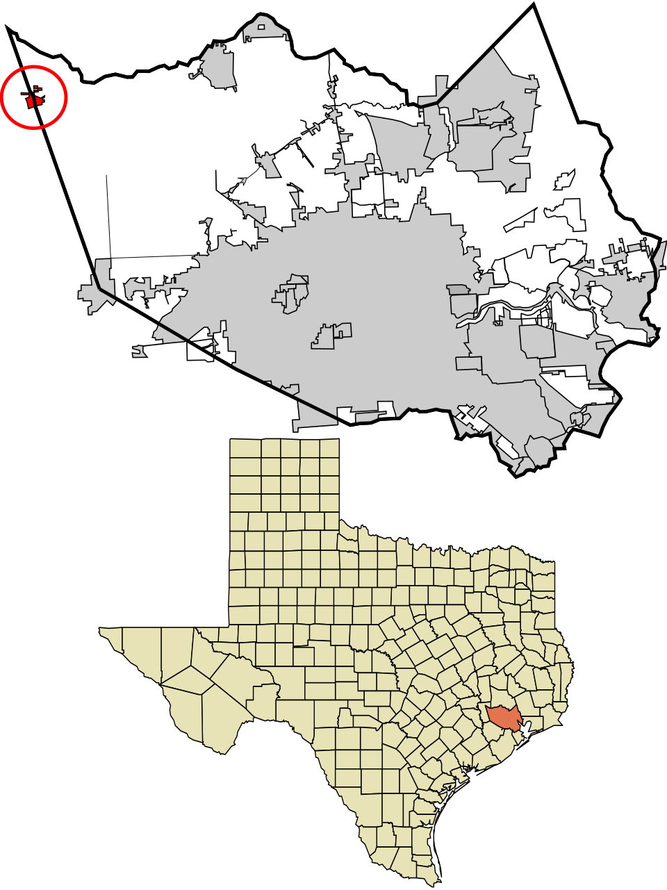 Locator map of Waller