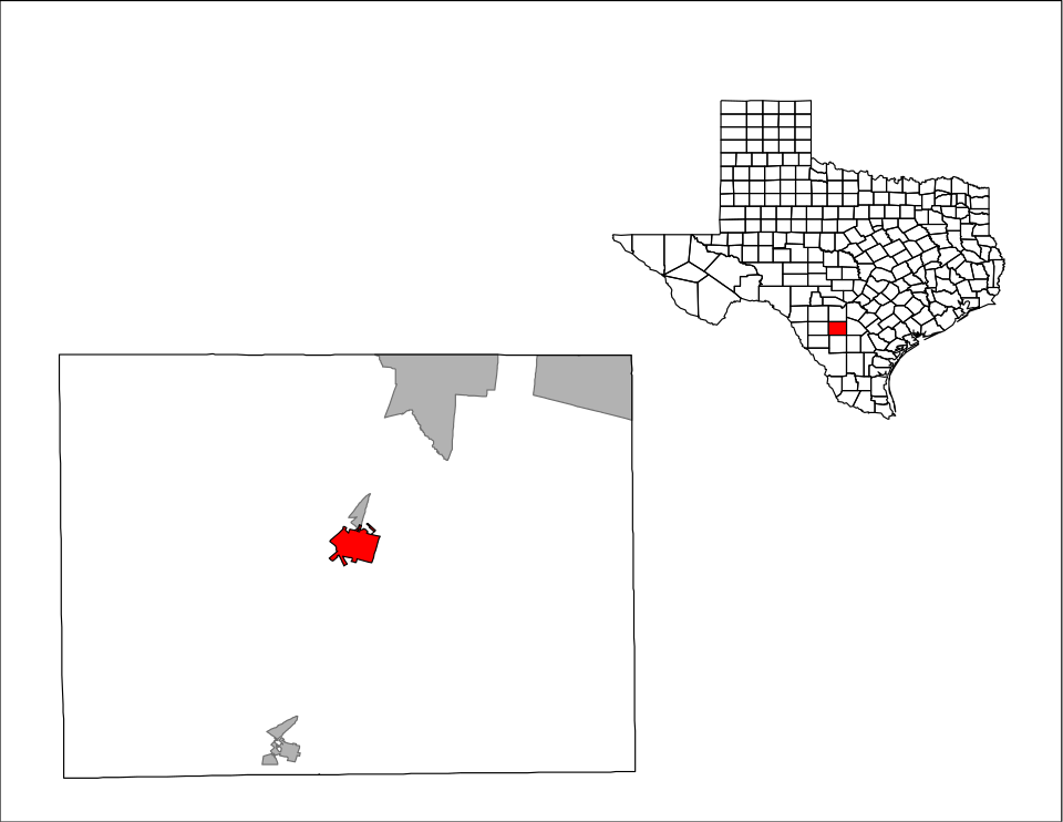 Locator map of Pearsall