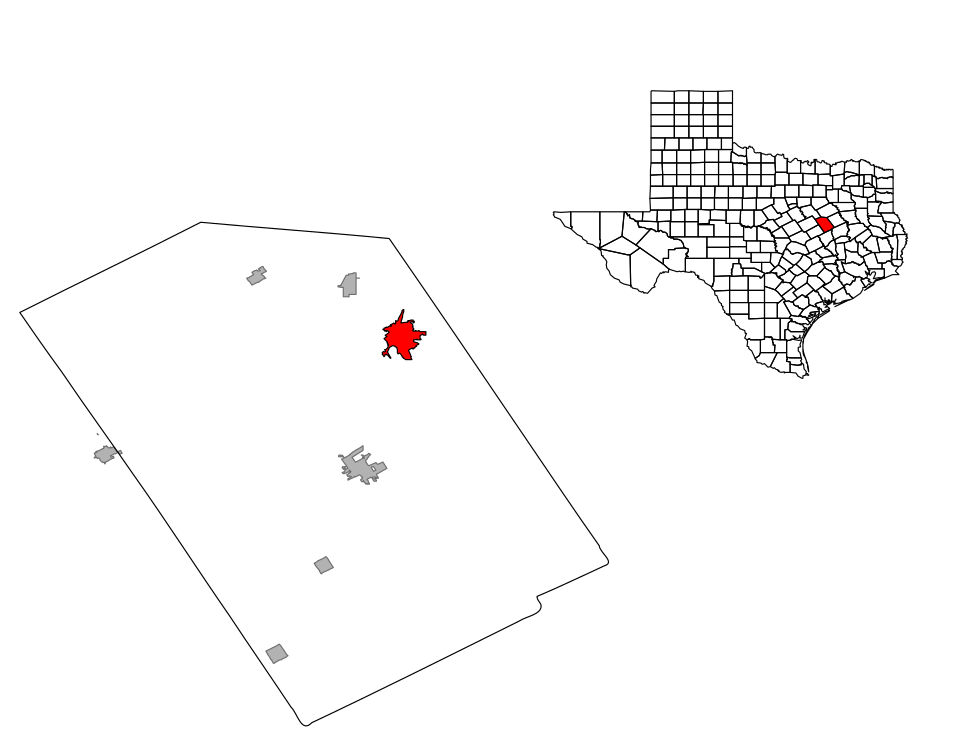 Locator map of Mexia