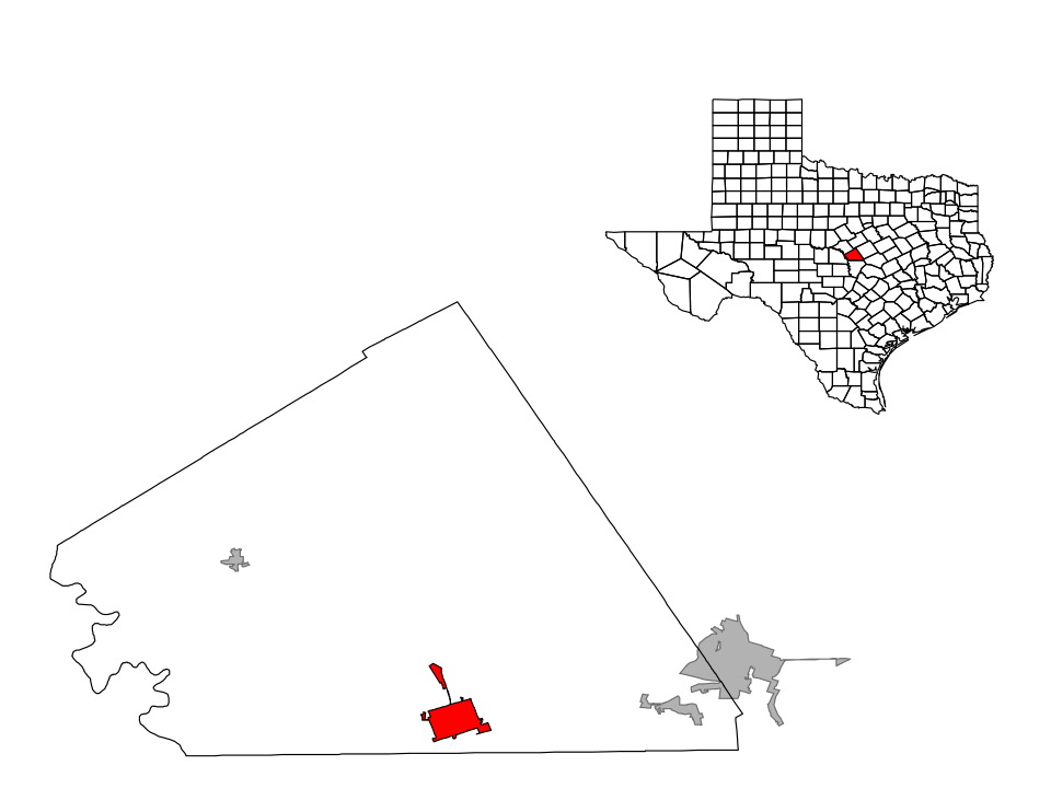 Locator map of Lampasas