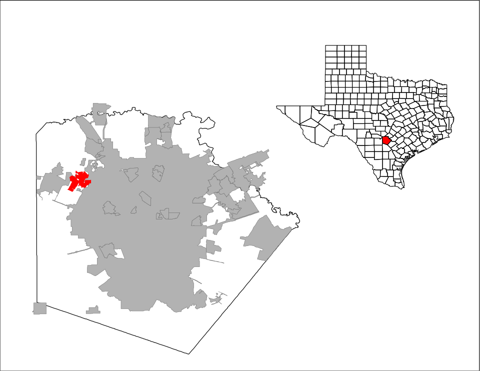 Locator map of Helotes