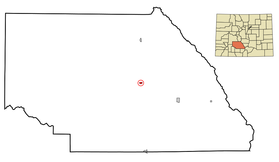 Locator map of Saguache