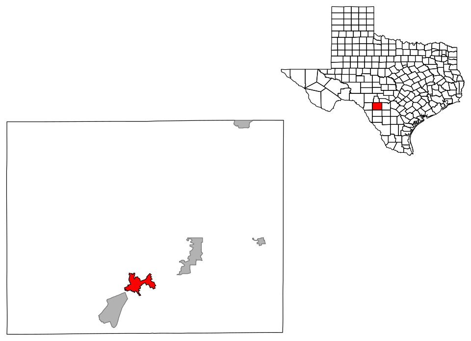 Locator map of Uvalde