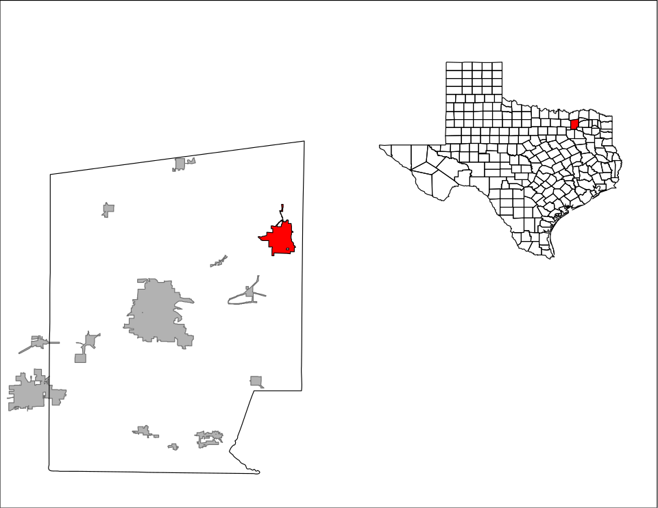 Locator map of Commerce