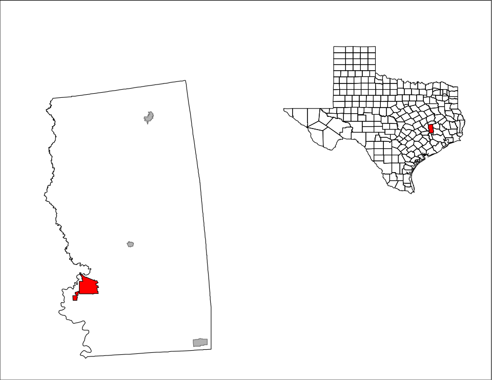 Locator map of Navasota