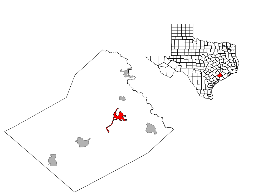 Locator map of Wharton