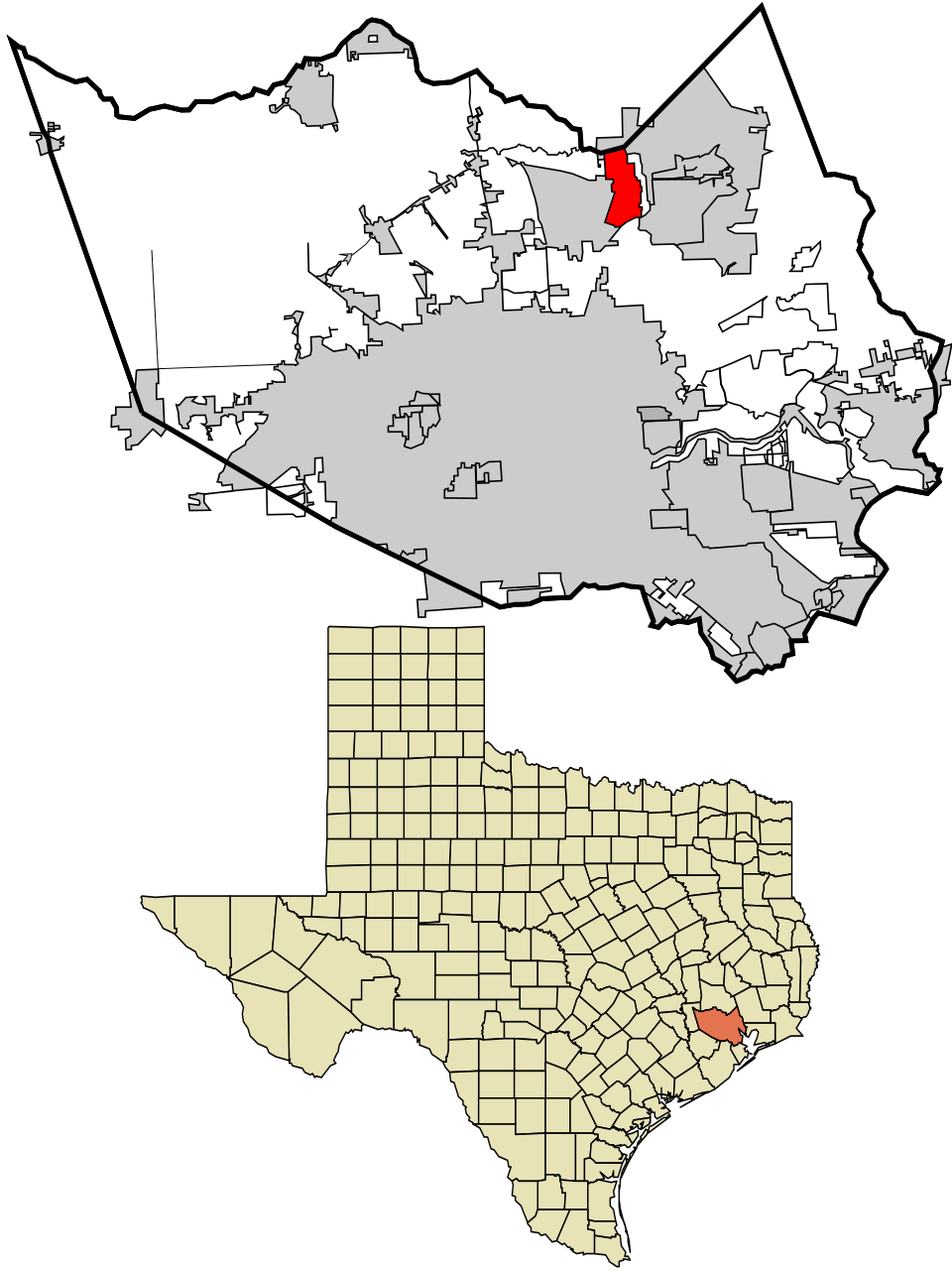 Locator map of Humble