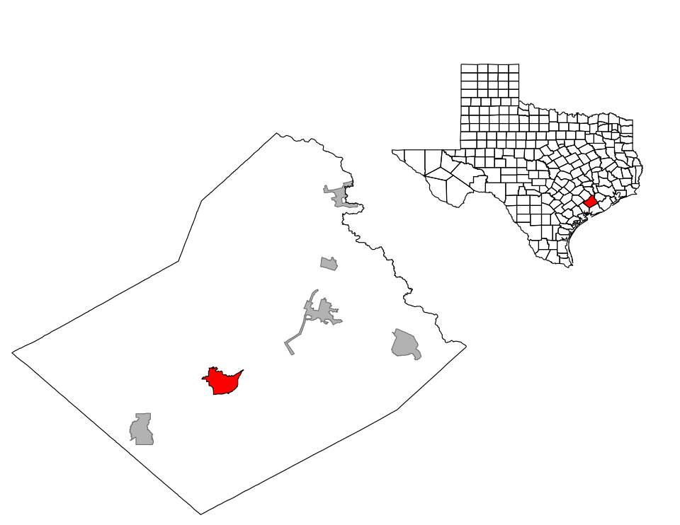 Locator map of El Campo