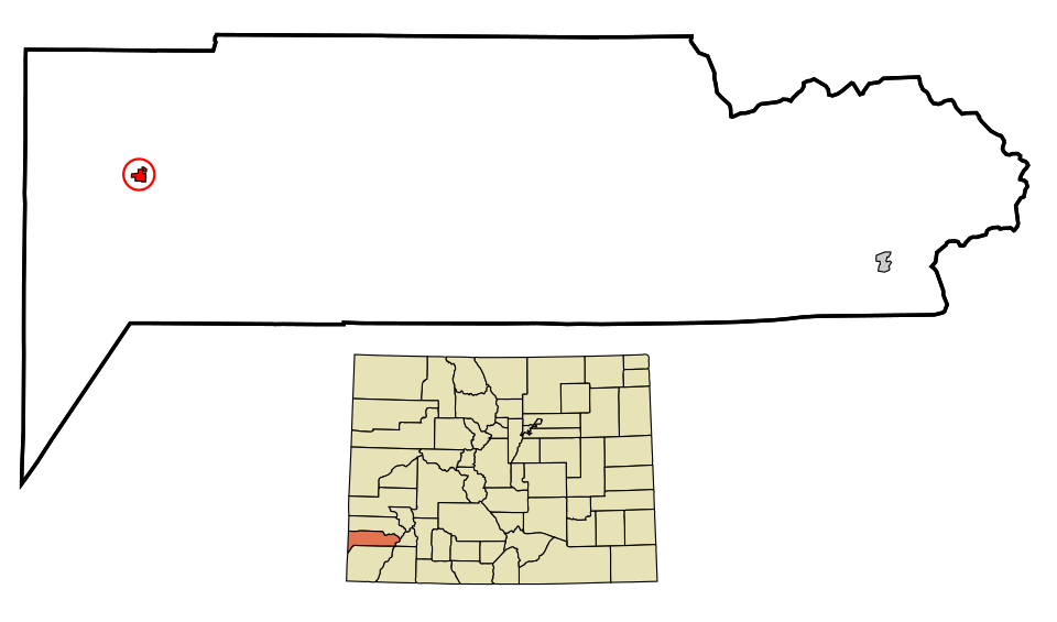 Locator map of Dove Creek