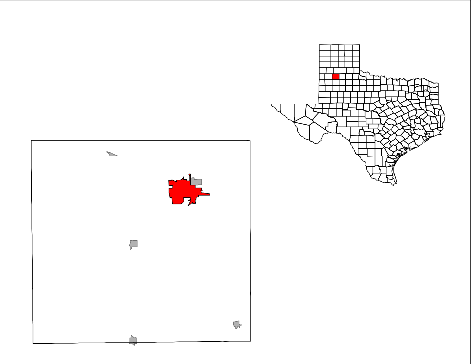 Locator map of Plainview