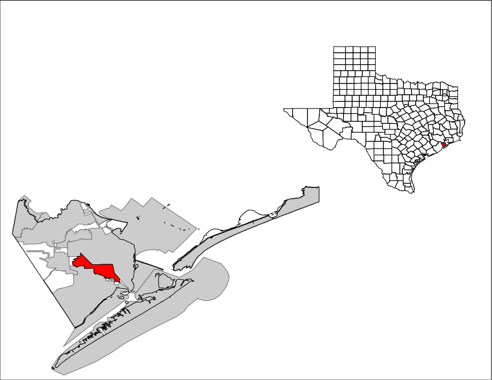 Locator map of La Marque