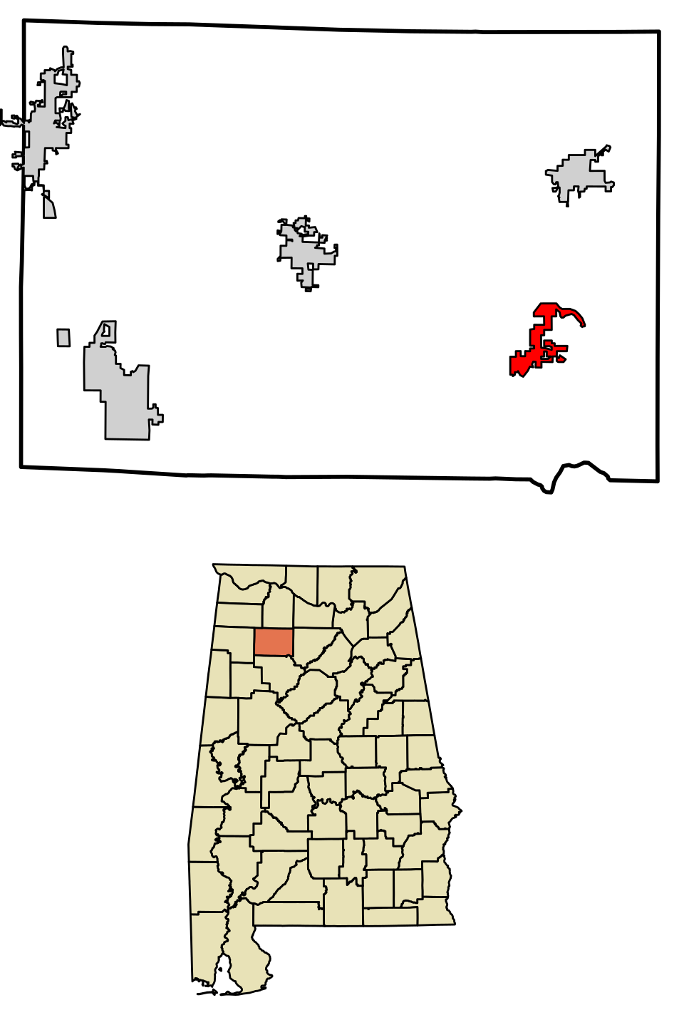 Locator map of Arley